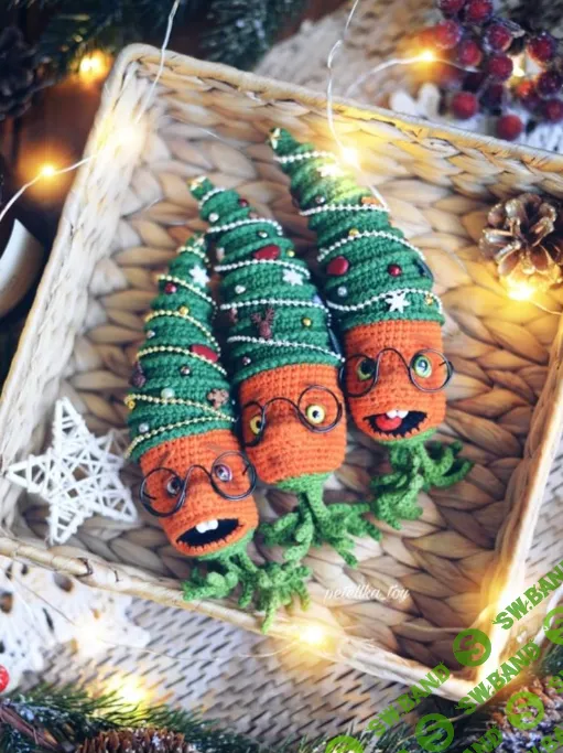 [Вязаные игрушки] Ёлочная вязаная игрушка Морковкин [Татьяна Высоцкая]