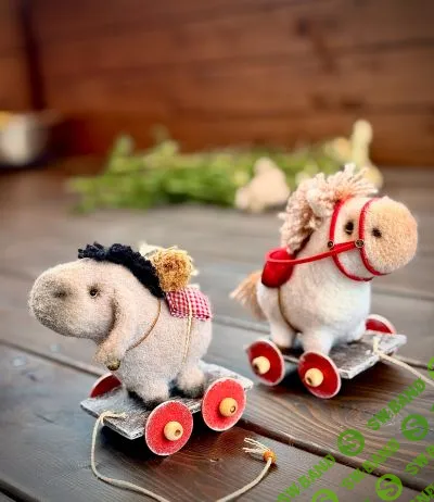 [Вязаные игрушки] Лошадка-каталка, Ослик-каталка [Юлия Оголь]