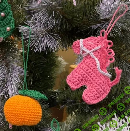 [Вязаные игрушки] НГ игрушки Лошадка и мандарин [Colaknit]