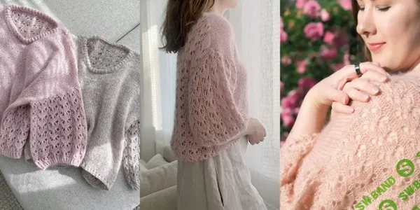 [Вяжи.ру, Anna Tanskanen] Ажурный пуловер Pioni (2024)