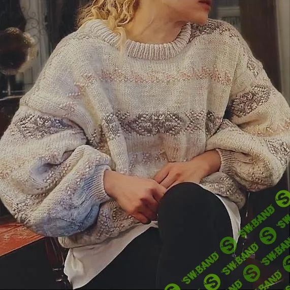 [Вяжи.ру, Anne Ventzel] Вязаный спицами сверху теплый свитер-оверсайз Jilli Jumper (2025)