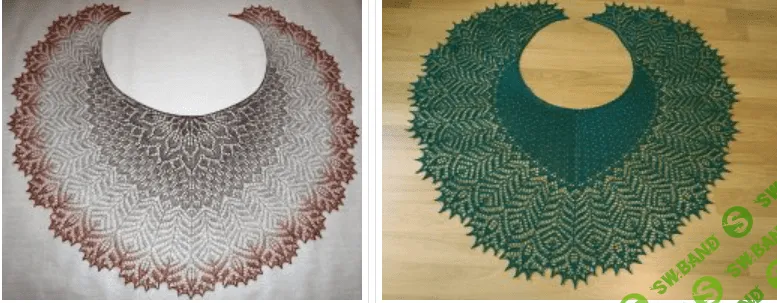 [Вяжи.ру] Ажурная шаль спицами «В мире русалок» (2024)