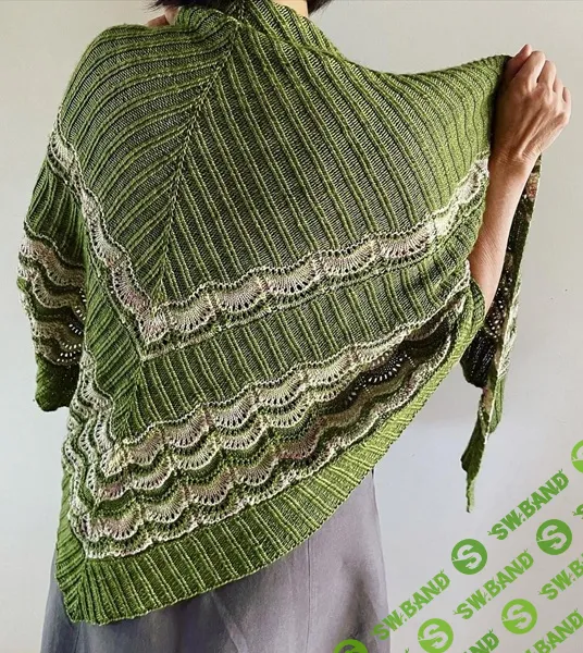 [Вяжи.ру, Inese Sang] Вязаная спицами шаль Krisanteema (2025)