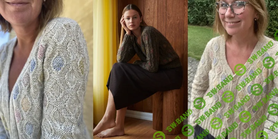 [Вяжи.ру] Кардиган c узором из ромбов Aronia (2024)