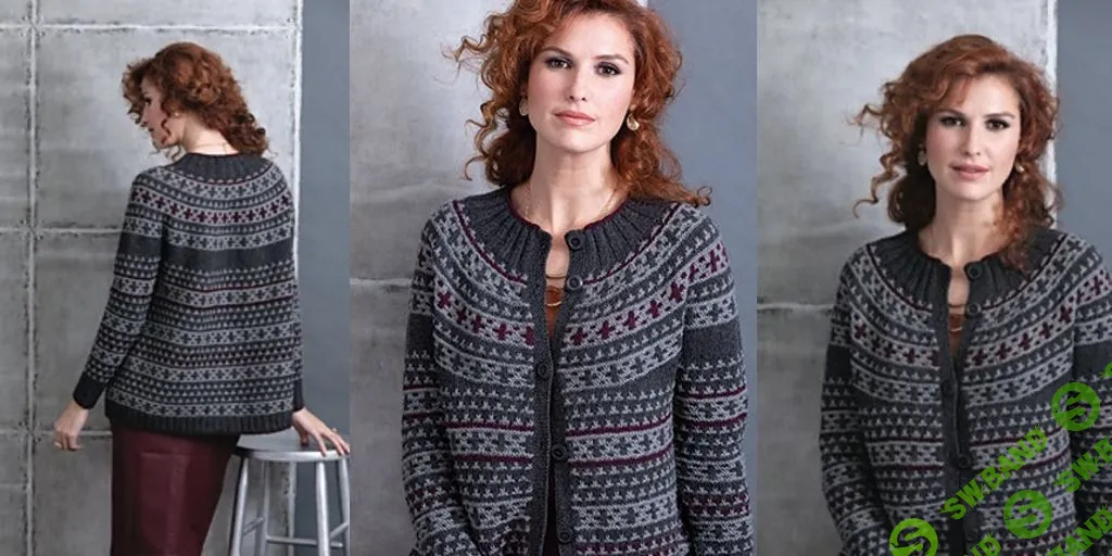 [Вяжи.ру] Кардиган мозаичным узором Mosaic Yoke (2023)