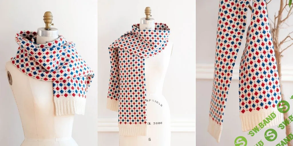 [Вяжи.ру] Классический шарф жаккардом Drumlin (2023)