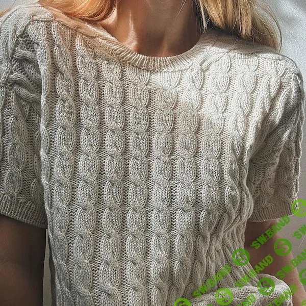 [Вяжи.ру, My Favourite Things] Модная футболка косами Tee no. 2, вязаная спицами сверху (2026)