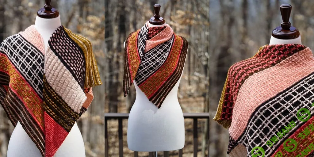 [Вяжи.ру] Разноцветная шаль спицами Simply Chic (2024)