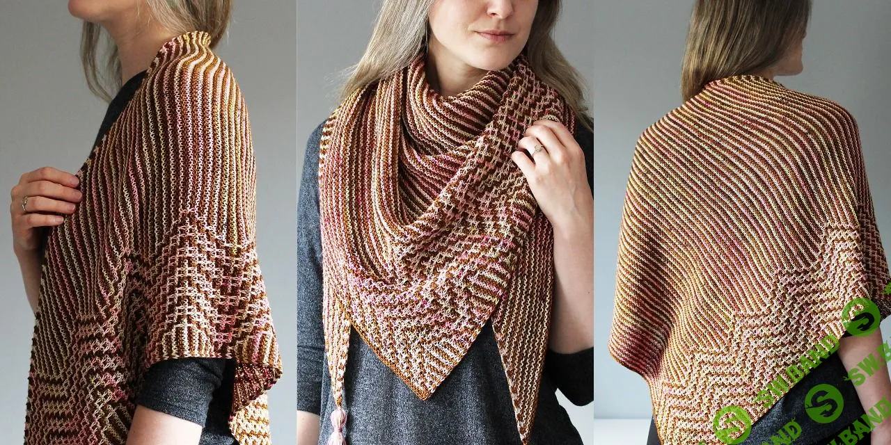 [Вяжи.ру] Шаль ленивым жаккардом On the Other Side (2023)