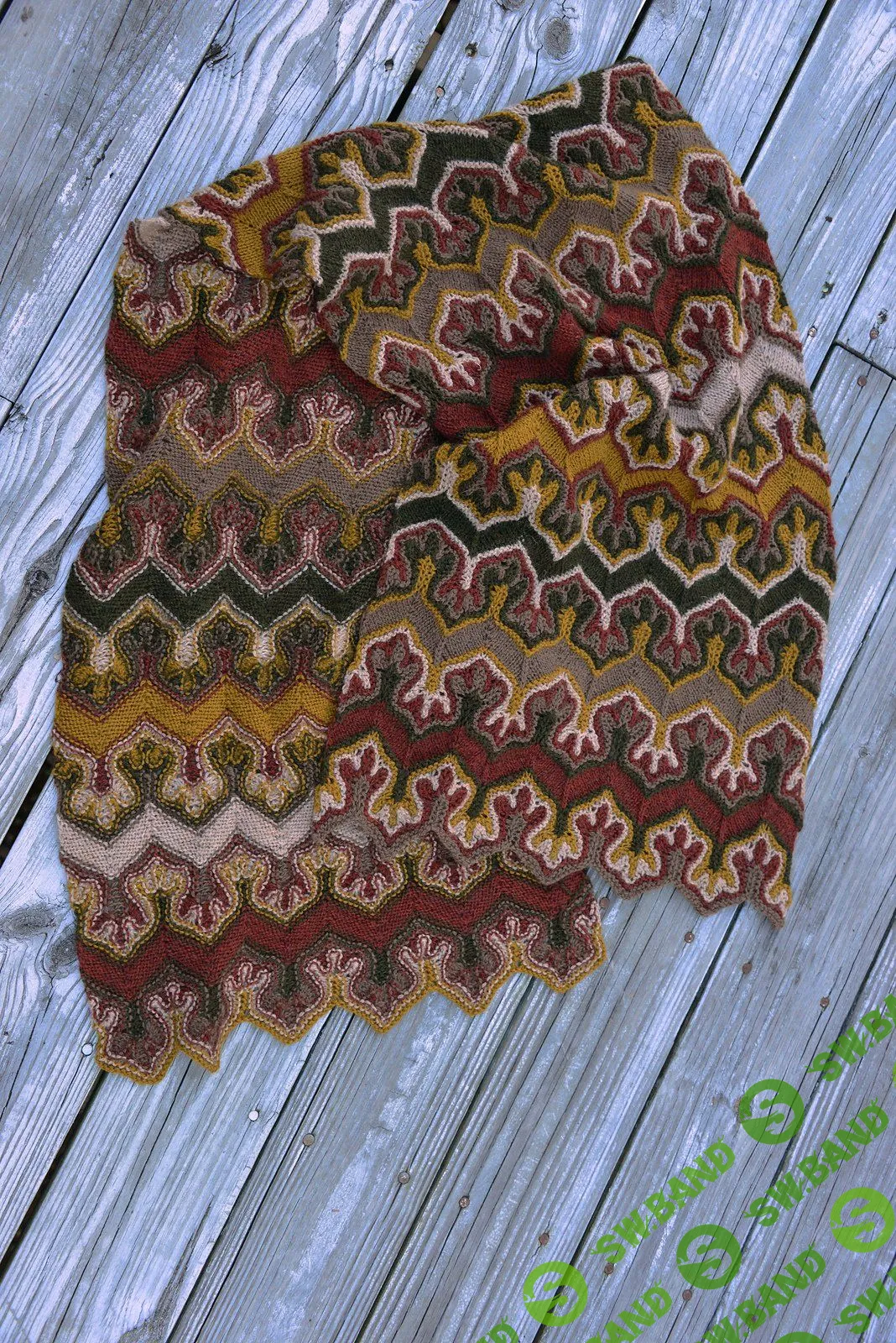 [Вяжи.ру] Шарф Лисьи лапки спицами (2023)