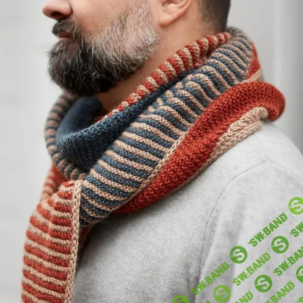 [Вяжи.ру] Шарф спицами Rocketeer Scarf — полосатый вязаный шарф унисекс (2026)