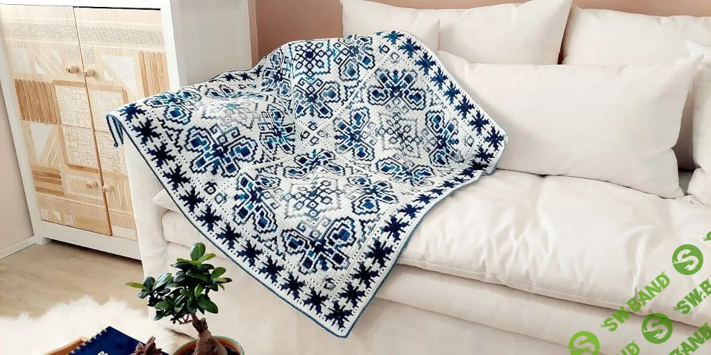 [Вяжи.ру] Вязаный крючком плед Butterfly Dance (2023)