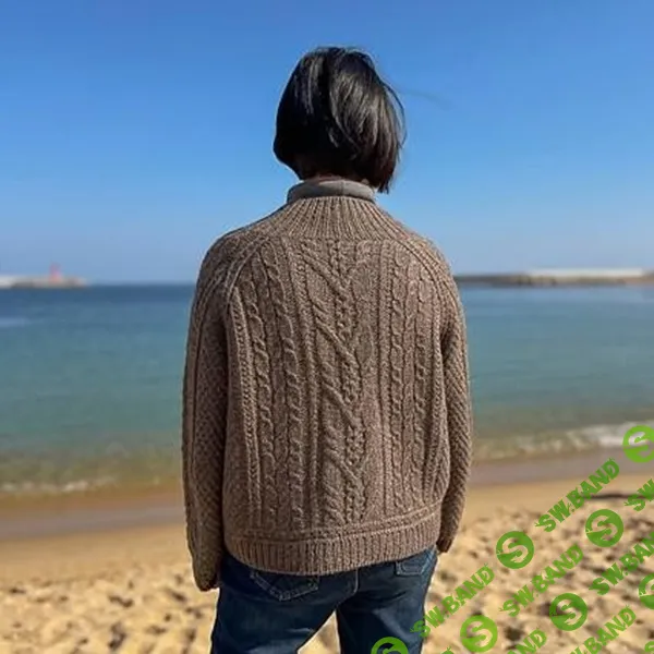 [Вяжи.ру] Вязаный спицами кардиган с косами Hotchoco Cardigan My Size (2025)