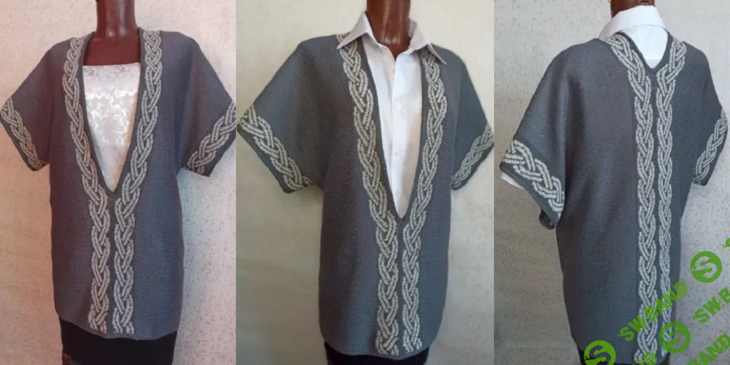 [Вяжи.ру] Жилет Kosu, связанный на однофонтурной машине (2023)