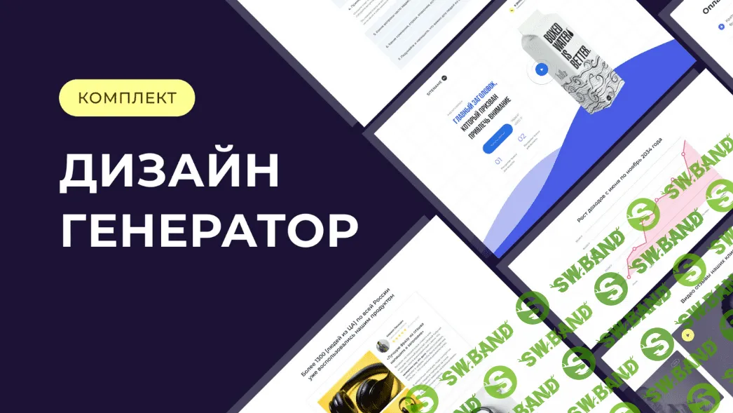 [Владимир Чернышов] Дизайн генератор. Комплект Figma, для создания прототипов и крутых дизайн макетов Landing Page (2022)