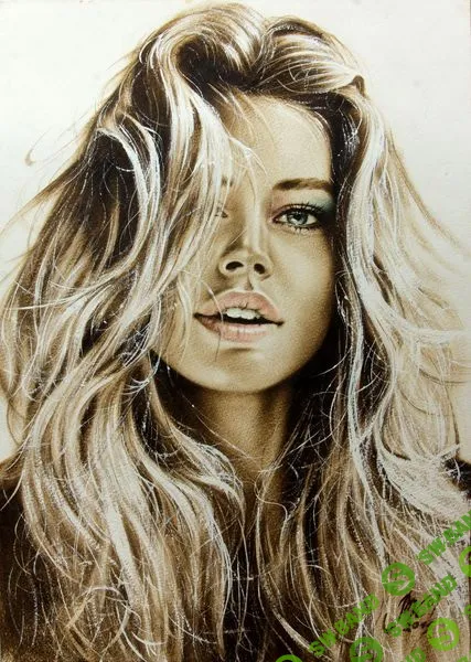 [Владимир Костин] Женский портрет сухой кистью