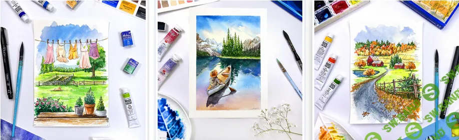 [ВсемАрт] Онлайн-курс по скетчингу «Пейзажи» (2022)