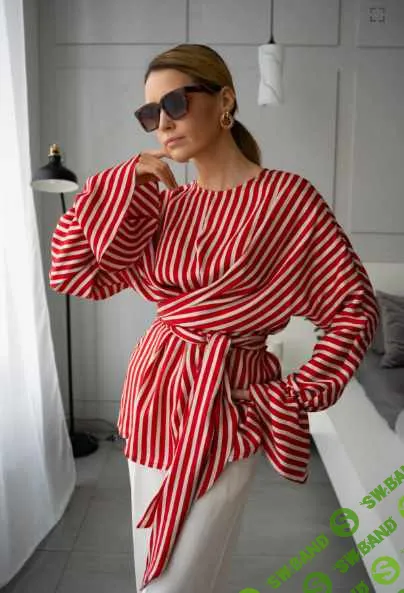 [Выкройки] Блузка с узлом Carole B. Размер 42-52. Рост 162-166 [Кристина Юсупова]