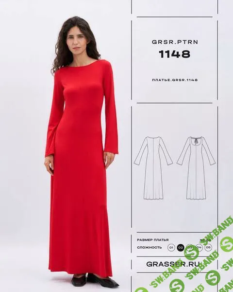 [Выкройки] Платье №1148. Размер 44-48. Рост 164-170 [Grasser]