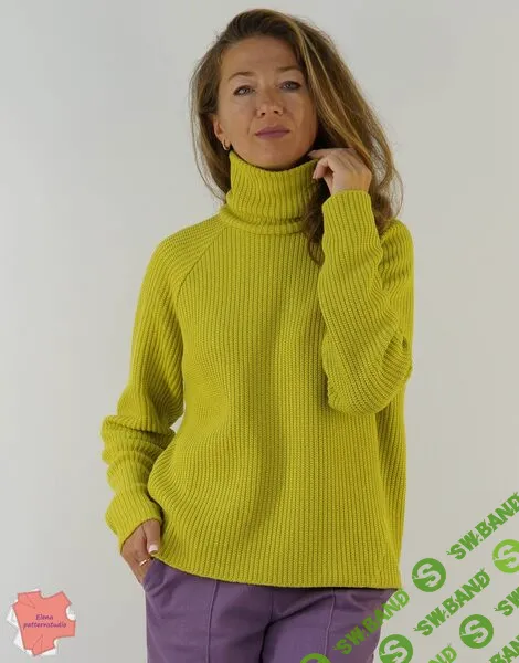 [Выкройки] Свитер Имбирь из вязаного трикотажа с рукавами реглан. Размер 40-54. Рост 164 [elenapatternstudio]