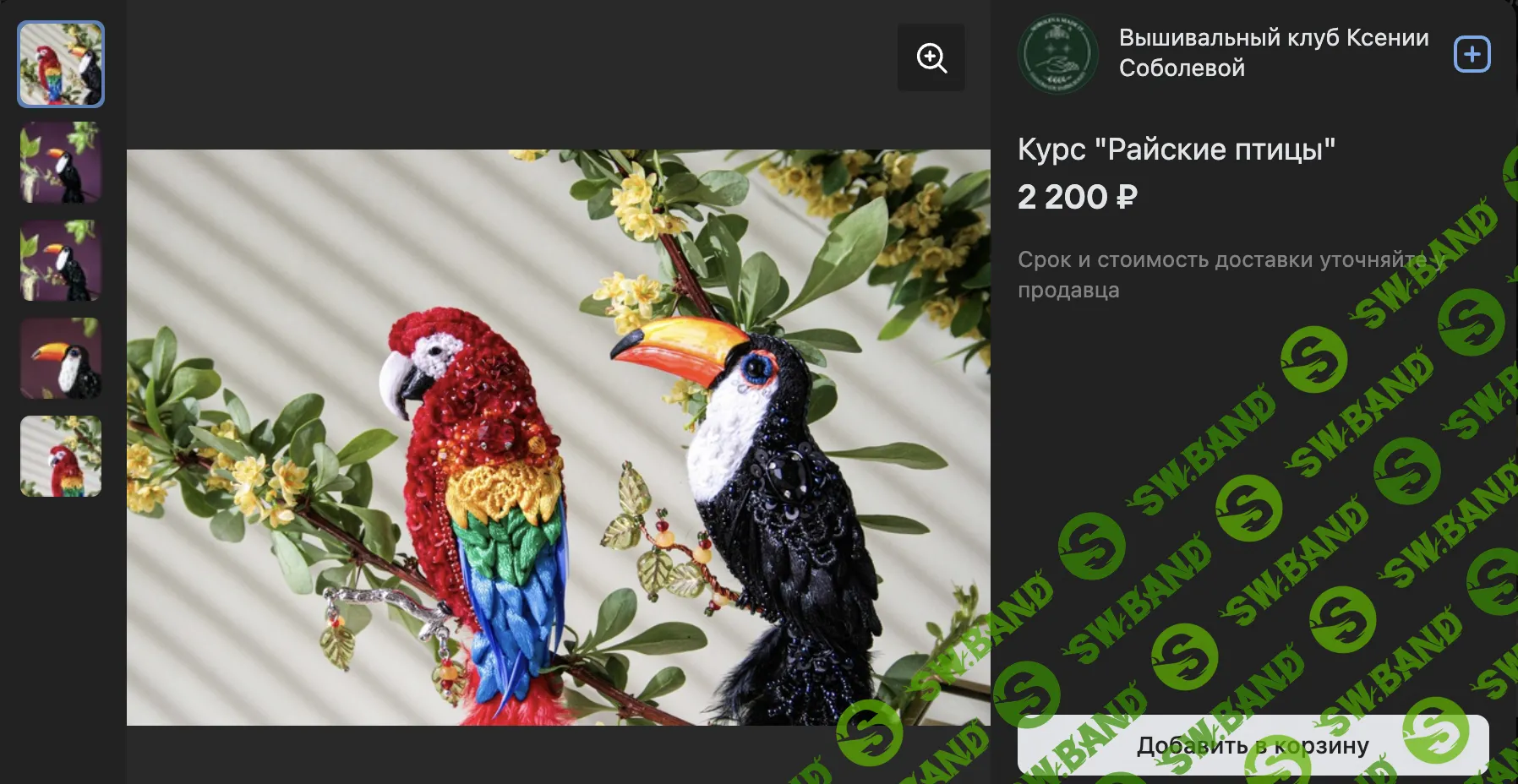 [Вышивка] Броши Райские птицы [Ксения Соболева]