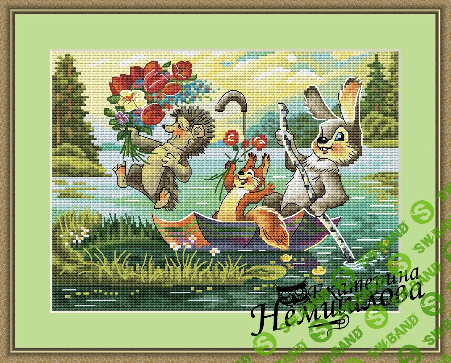 [Вышивка] В зонтике по мотивам рисунка В.И.Зарубина [Екатерина Немшилова]