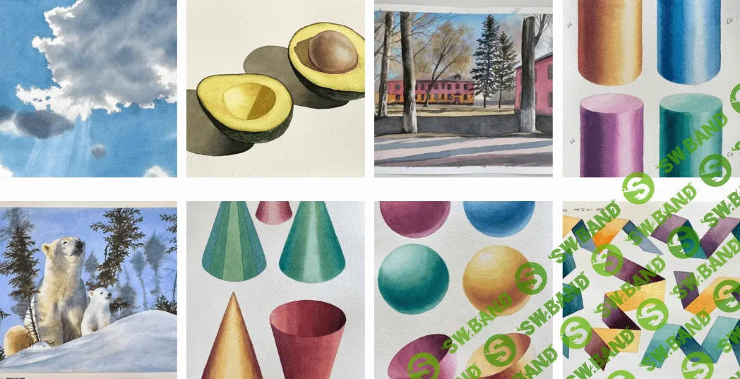 [Watermedia, Татьяна Ширбидова] Базы акварели Ступень 2. Акварельные техники (2023)