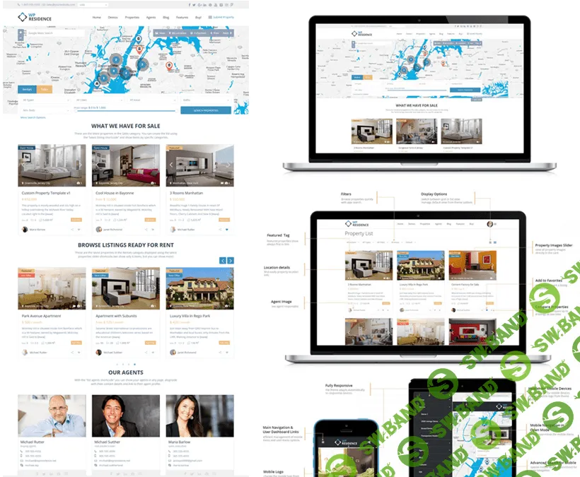 WP Residence 1.20.4 - Тема недвижимости для Wordpress