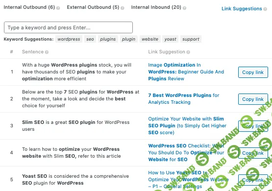 [WP] Slim SEO Link Manager — создание внутренних ссылок, исправление неработающих, получение отчетов