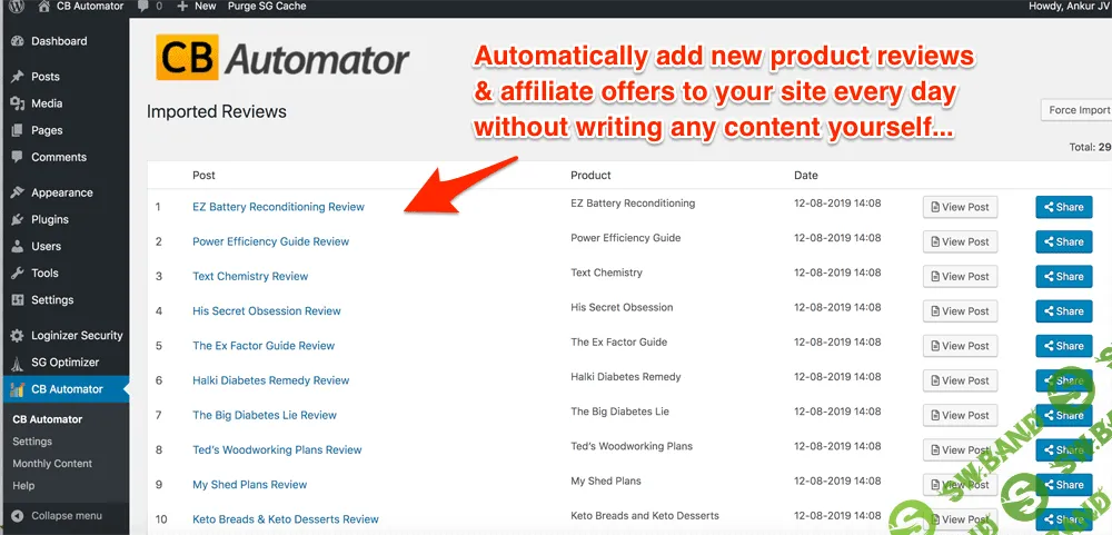 [WP] The CB AUTOMATOR - создай 100% автоматический CLICKBANK партнерский сайт