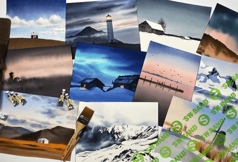 [Художник Online] [Дарья Куцаева] Онлайн-курс «Акварельные пейзажи. Минимализм» (2021)