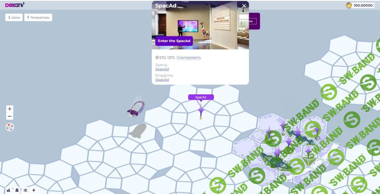 Заработок в метавселенной SpacAD без вложений от  19$ в день