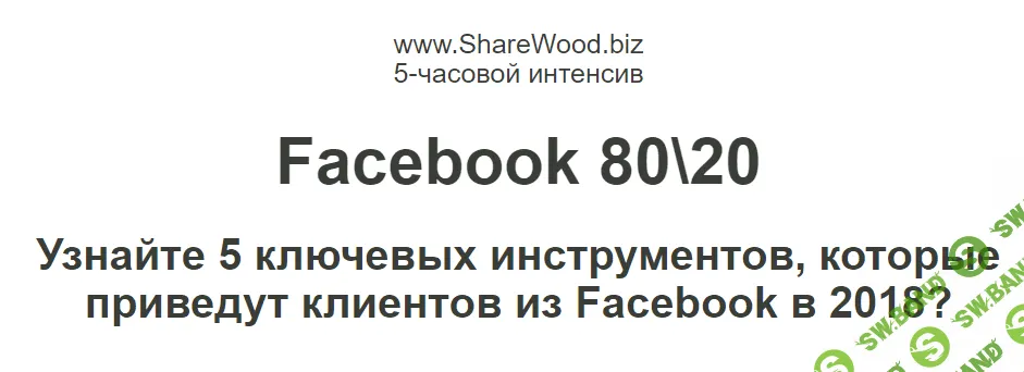[Зуши Плетнев] Интенсив "Facebook 80/20"